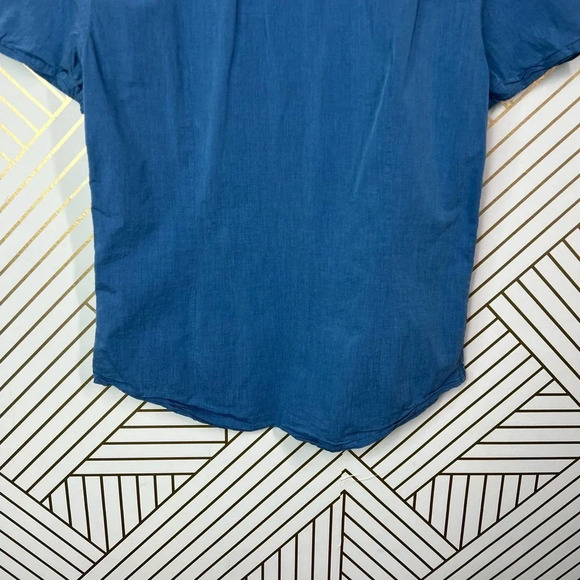 John Varvatos Star‎ Usa Short Sleeve Solid Shirt in Blue Size US Medium - Picture 10 of 12